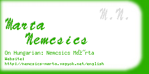 marta nemcsics business card